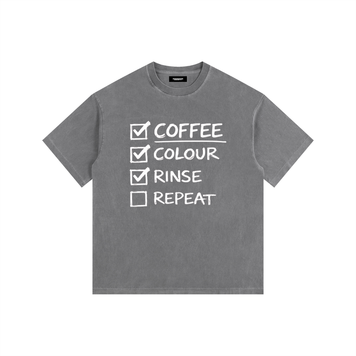 COFFEE Vintage Washed Oversized Cotton T-Shirt