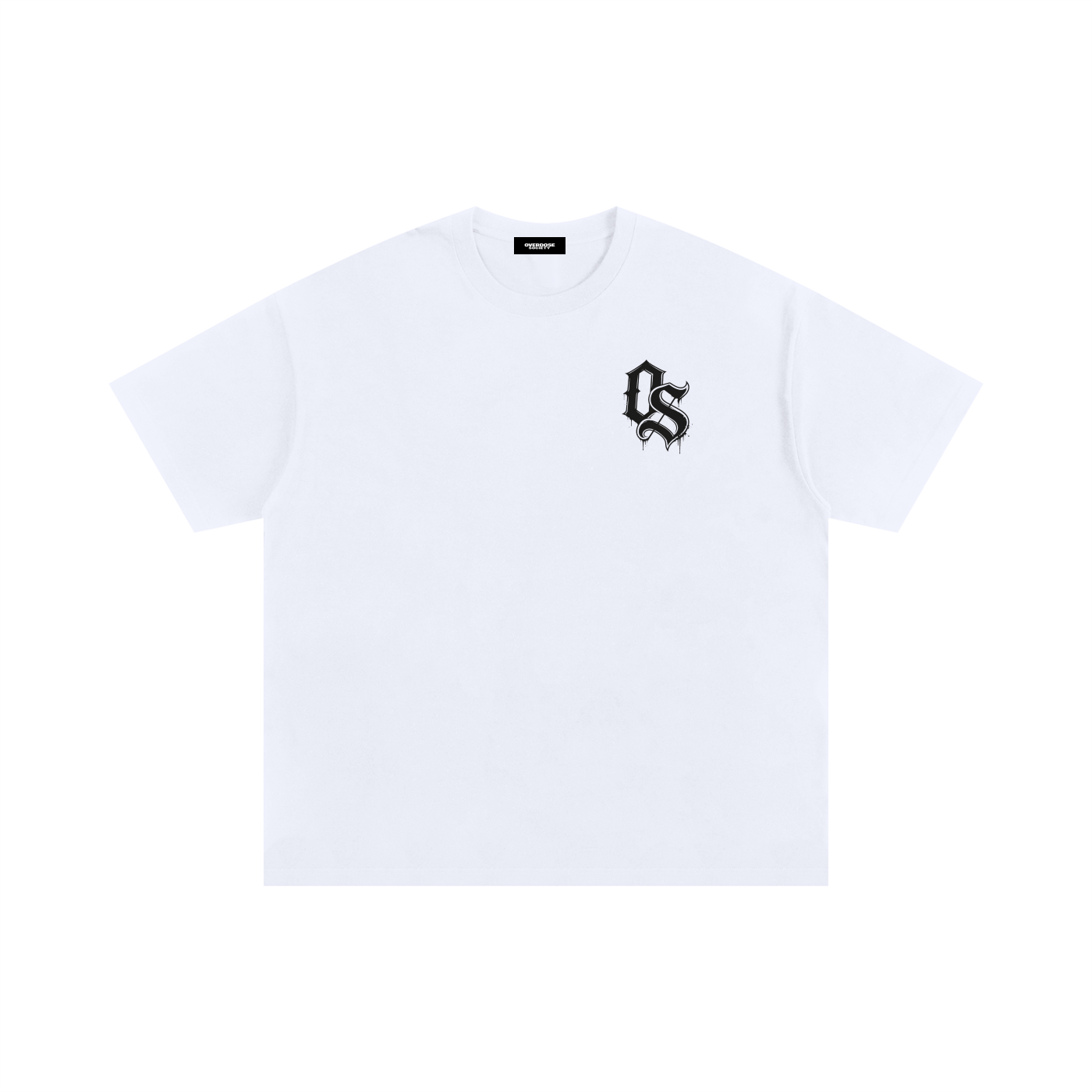 White OG Chest logo  Oversized Cotton T-Shirt